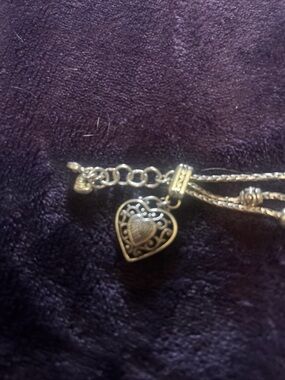 Brighton 3 strand Silver Heart Filigree Pendant bracelet